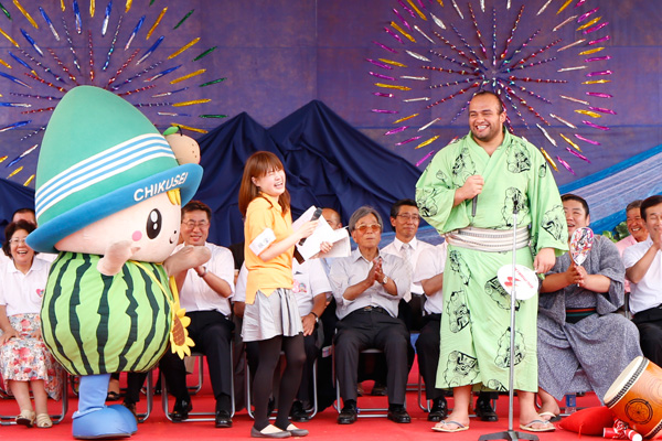 関城の祭典 どすこいペア 式典 [2014年8月24日撮影]