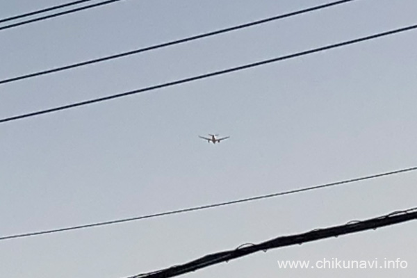 筑西市上空を南西に向うジャンボ旅客機 [2024年1月14日撮影]