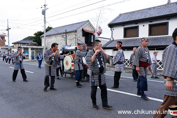 下館祇園まつり 祇園ばやしを奏でるお囃子 [2025年7月24日撮影]