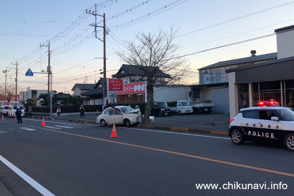 カメラのキタムラ前の交通事故 [2026年3月11日撮影]