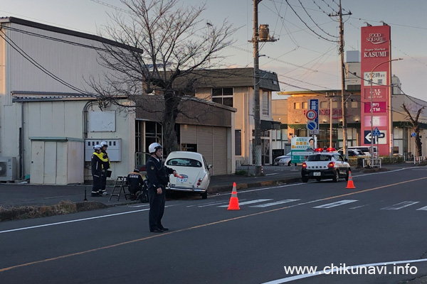 カメラのキタムラ前の交通事故 [2026年3月11日撮影]