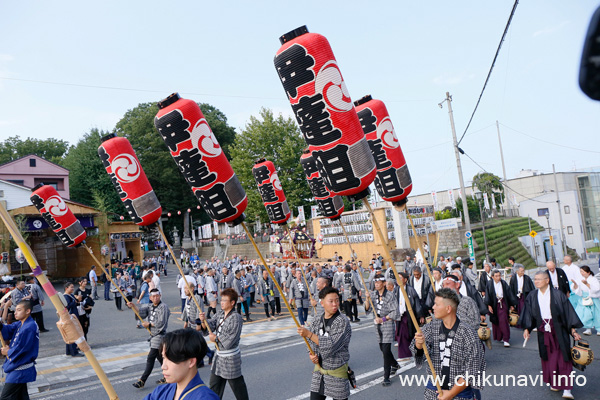 下館祇園まつり 羽黒神社を出発する明治神輿 [2026年7月23日撮影]