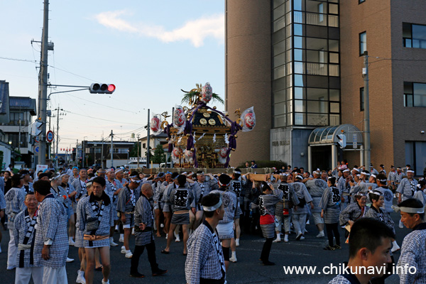下館祇園まつり 田町交差点を渡御する平成神輿 [2026年7月25日撮影]
